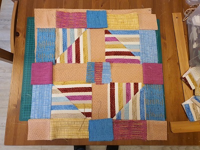 Patchwork-Kissen Nr1 Muster zusammengestellt